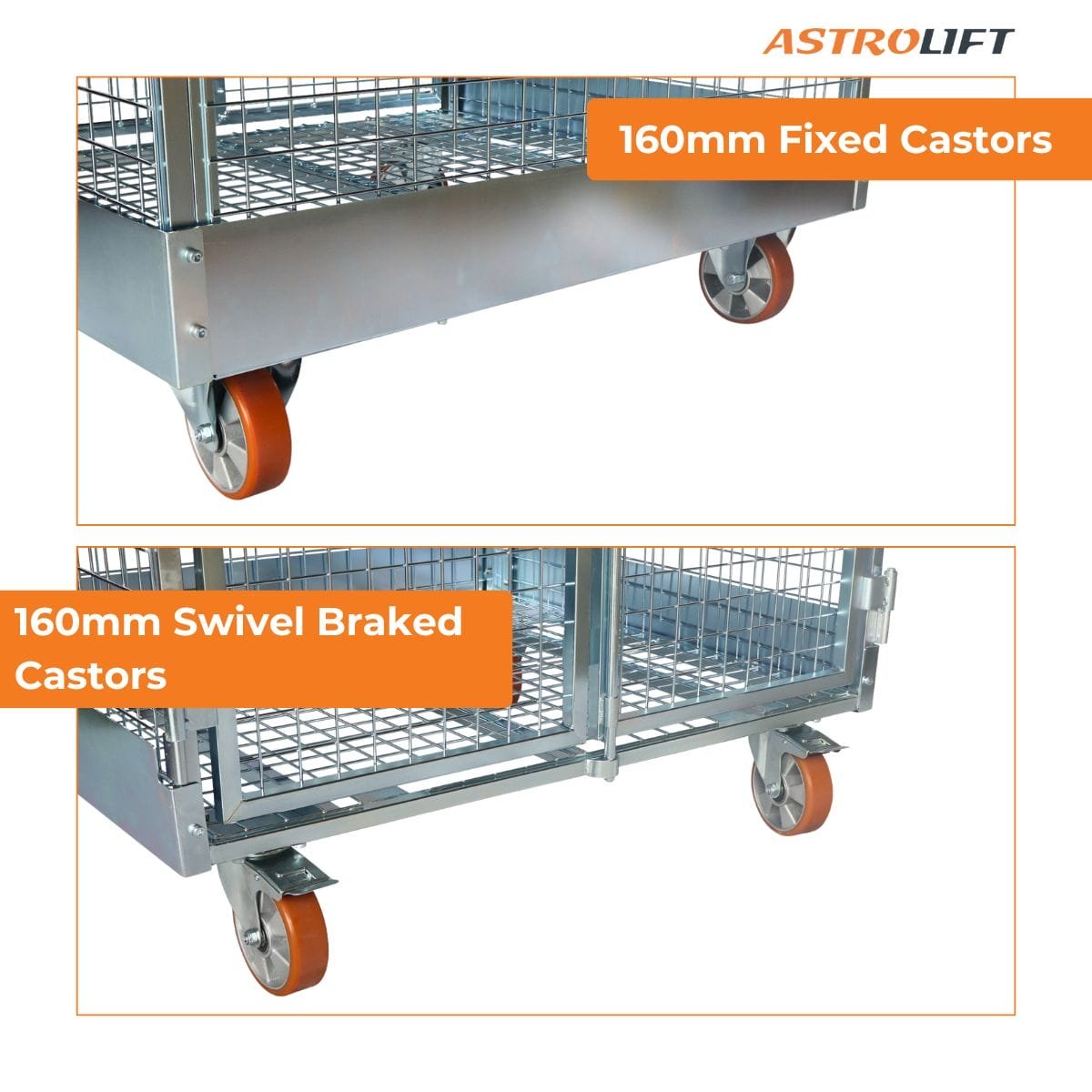 Buy Cage Trolley (Dual-door - Zinc) in Cage Trolley from Astrolift NZ